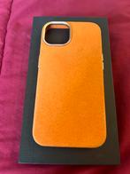 Iphone 14 Hoesje Alcantara leer (orange), Comme neuf, IPhone 14, Enlèvement