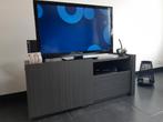 Meuble TV en bois gris anthracite, Comme neuf, 100 à 150 cm, 25 à 50 cm, Enlèvement