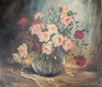 Huile sur toile fleur signe Gaston noelanders, Antiquités & Art, Enlèvement ou Envoi
