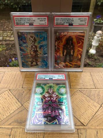 3 Dragon Ball Z Super Cards PSA 10 GM MINT (Goku, vegeta,..)