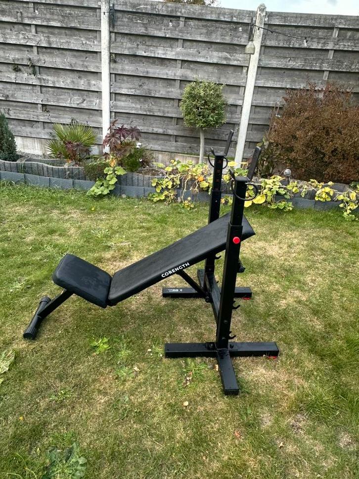 Verstelbare halterbank – (max. 120 kg), Sport en Fitness, Fitnessmaterialen, Zo goed als nieuw, Ophalen