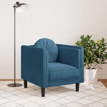  Fauteuil met kussen fluweel blauw beschikbaar voor biedingen