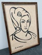 dessin caroloregienne signe charles delporte, Ophalen of Verzenden