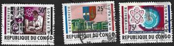 3 Postzegels Congo-Kinshasa (Zaïre) 1964 Lovanium Universite beschikbaar voor biedingen