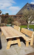 Zeer grote picknicktafel tuintafel balken sloophout op maat., Envoi, Neuf, Rectangulaire, Bois