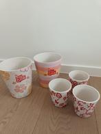 5 leuke bloempotten, Rond, Ophalen of Verzenden, Aardewerk, Binnen
