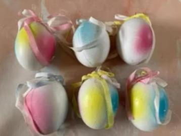 6 pastelkleurige paaseieren, Divers, Pâques, Enlèvement ou Envoi, Comme neuf