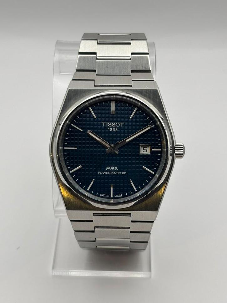 Tissot PRX Powermatic 80 – Bleu – Full Set – Très Bon État, Handtassen en Accessoires, Horloges | Dames, Zo goed als nieuw, Ophalen of Verzenden