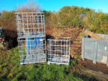 kooien brandhout-pannen opslag plastiek-metaal pallet= KOOI beschikbaar voor biedingen