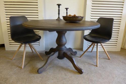 Prachtige donkere ronde eiken eettafel 120 cm, Huis en Inrichting, Tafels | Eettafels, Zo goed als nieuw, 100 tot 150 cm, 100 tot 150 cm