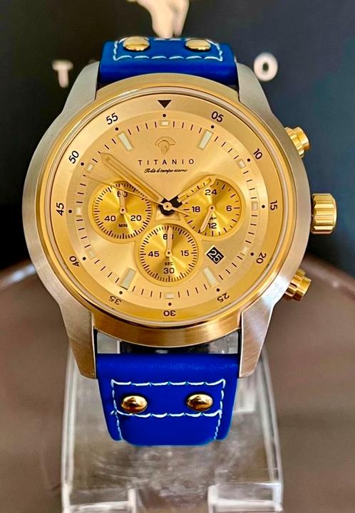 TITANIO AURELIUS SPORT CHRONO MET 300€ KORTING! 💯%NIEUW, Handtassen en Accessoires, Sporthorloges, Nieuw, Ophalen of Verzenden