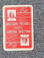 1 oude speelkaart brouwerij brasserie PROGRES te JOLIMONT, Enlèvement ou Envoi, Utilisé, Carte(s) à jouer