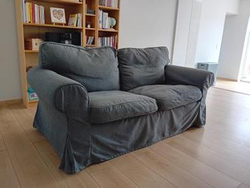 Canapé 2 places EKTORP (Ikea) gris anthracite, Enlèvement, Utilisé, Deux personnes, Banc droit