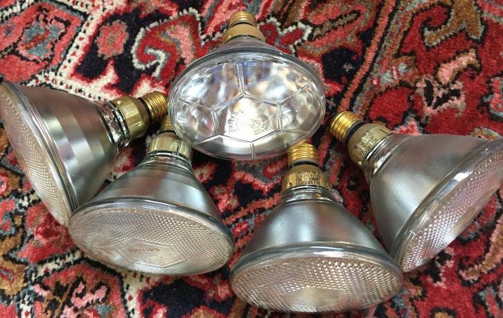 5 lampes (spots) type PAR38, 80 watts, Maison & Meubles, Lampes | Lampes en vrac, Utilisé, Ampoule, 60 watts ou plus, E27 (grand)