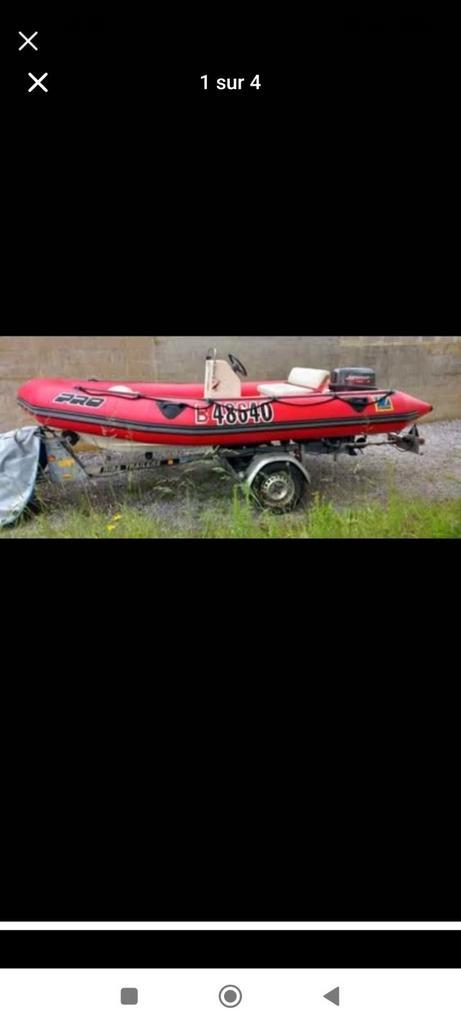Zodiac hardtail + aanhanger, Watersport en Boten, Rubberboten, Zo goed als nieuw, Zodiac, Elektrisch, Ophalen