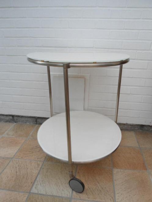 Vintage chrome Ikea strind trolley Ehlén Johansson, Maison & Meubles, Tables | Tables d'appoint, Comme neuf, Rond, 45 à 60 cm