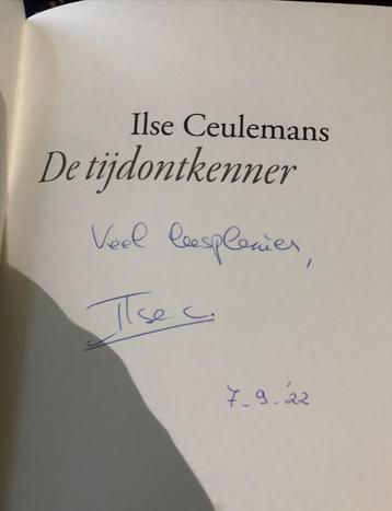 DE TIJDONTKENNER Roman - Ilse Ceulemans + Handtekening beschikbaar voor biedingen