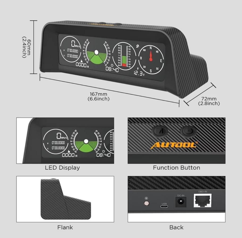 ② Autool X90 GPS/OBD2 Pente Mètre Inclinomètre Voiture — Outils de voiture  — 2ememain
