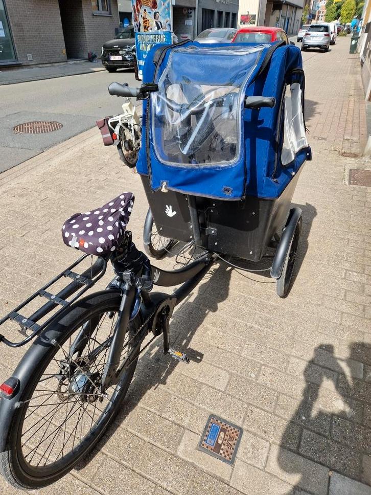 Triobike Boxter, Fietsen en Brommers, Fietsen | Bakfietsen, Gebruikt, Overige merken, 2 kinderen, Elektrisch, Huif, Ophalen