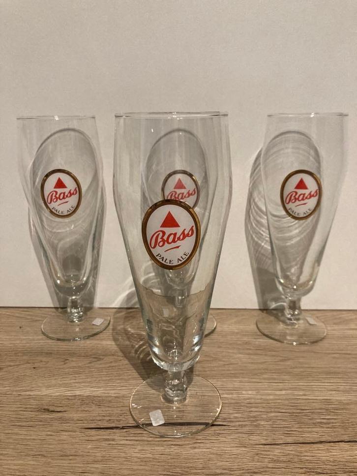 Bass Pale Ale set van 4 fluitbierglazen, Verzamelen, Biermerken, Ophalen of Verzenden