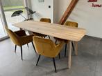 Massief eiken tafel verjongd deens ovaal + 4 stoelen, Huis en Inrichting, Tafels | Eettafels, Ophalen, Zo goed als nieuw, Ovaal