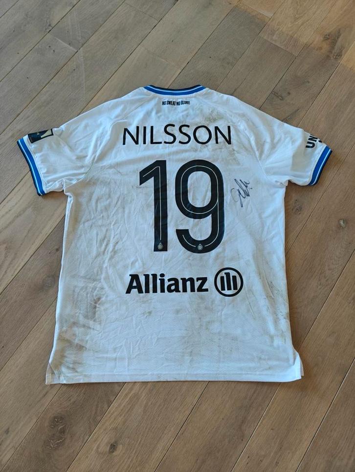 Club Brugge matchwornshirt Gustaf Nilsson met certificaat, Verzamelen, Sportartikelen en Voetbal, Zo goed als nieuw, Shirt, Ophalen of Verzenden