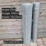 nieuwe draadgaas gegalvaniseerd Hoogte 100cm  25meter, Ophalen, Nieuw