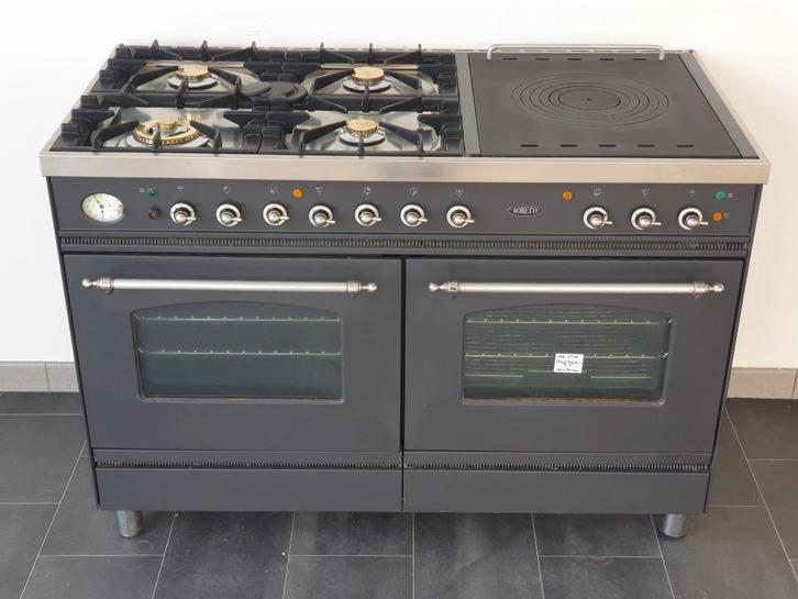 🍀Luxe Fornuis Boretti 120 cm antraciet Coupe De Feu, Elektronische apparatuur, Fornuizen, Zo goed als nieuw, Vrijstaand, Gas