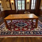 Vintage XL houten tafel met ingelegd houtwerk, Antiek en Kunst, Ophalen of Verzenden