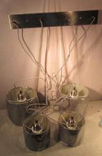 Prachtige Set van 4 Hanglampen in metaal en stof - NIEUW, Enlèvement ou Envoi, Neuf