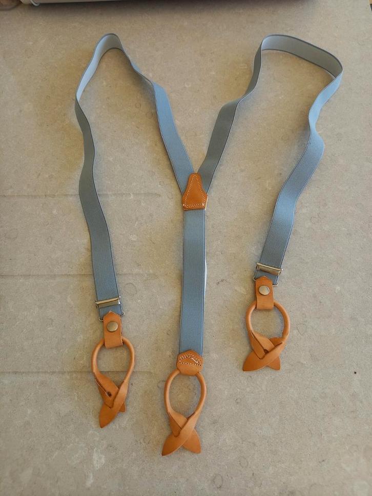 Ouderwetse ongebruikte herenbretellen en sokkenophouders., Kleding | Heren, Riemen en Ceintuurs, Bruin, Ophalen