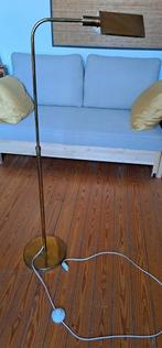 Vintage messing staande leeslamp, Huis en Inrichting, Lampen | Vloerlampen, Ophalen