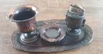 setje antieke koper , schaal , asbakjes , aansteker ....., Antiek en Kunst, Ophalen of Verzenden