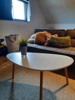 salontafel, wit blad met houten poten, Ophalen, Gebruikt, Overige vormen, Minder dan 50 cm