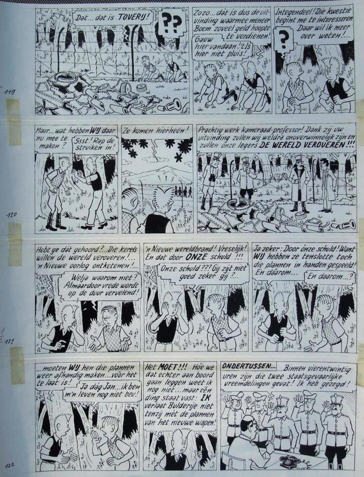 POM - originele pagina PIET PIENTER en BERT BIBBER -, Antiek en Kunst, Kunst | Tekeningen en Fotografie, Ophalen of Verzenden