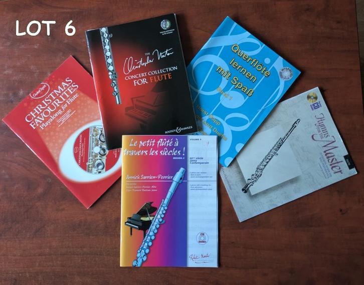 Lot 6. Partitions flûte traversière + CD (qq accomp. piano), Muziek en Instrumenten, Bladmuziek, Zo goed als nieuw, Overige soorten