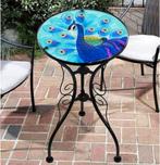 IJzer-Glas Pauw Ronde Zij-tafeltje Mozaïek bijzettafel Nieuw, Huis en Inrichting, Tafels | Bijzettafels, 45 tot 60 cm, Minder dan 55 cm