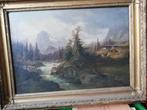 Oud schilderij: Berglandschap, Ophalen