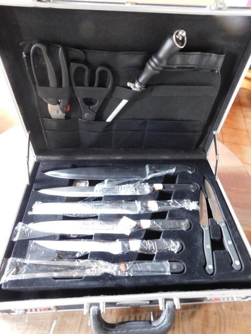 BERGHOFF messenkoffer - cateraar - slagerij, Huis en Inrichting, Keuken | Bestek, Zo goed als nieuw, Bestekset, Inox of Chroom