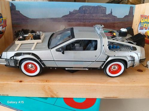 Back to the futures Time Machine, Hobby en Vrije tijd, Modelauto's | 1:24, Zo goed als nieuw, Auto, Welly, Ophalen of Verzenden