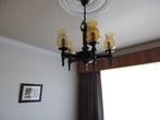 oude luster met 5 lichtpunten, Ophalen, Gebruikt, Glas