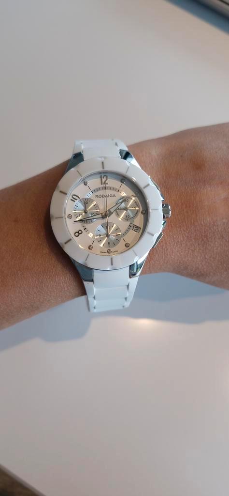 Rodania 2490040 Swiss made ceramic horloge, Handtassen en Accessoires, Horloges | Dames, Nieuw, Polshorloge, Overige merken, Staal