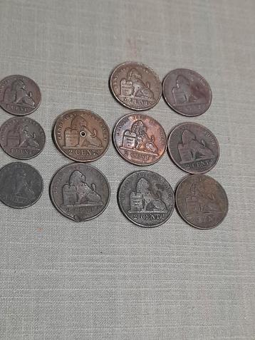 Belgische munten van 1 en 2 cent (11) Leopold I beschikbaar voor biedingen