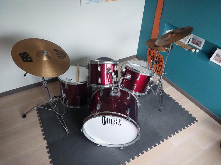 Pulse Drumstel met Sabian B8 bekkens, Musique & Instruments, Batteries & Percussions, Utilisé, Autres marques, Enlèvement