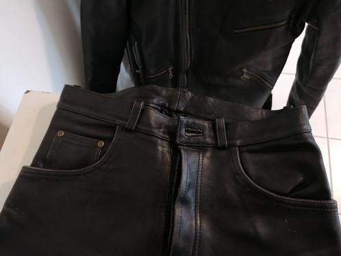 Lederen Motorbroek zwart maat 32 tailleomtrek 82 cm, Kleding | Heren, Broeken en Pantalons, Zo goed als nieuw, Overige maten, Zwart