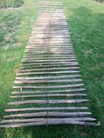 Kastanje houten omheining, hekwerk, afsluiting 5mx1m, Ophalen, Gebruikt, Hout, Spijlenhekwerk