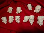 Très joli lot de têtes de pipes en terre blanche, Enlèvement ou Envoi