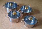 Setje van 4 kookpotten met deksel - goede staat., Huis en Inrichting, Keuken | Potten en Pannen, Ophalen, Gebruikt, Inox