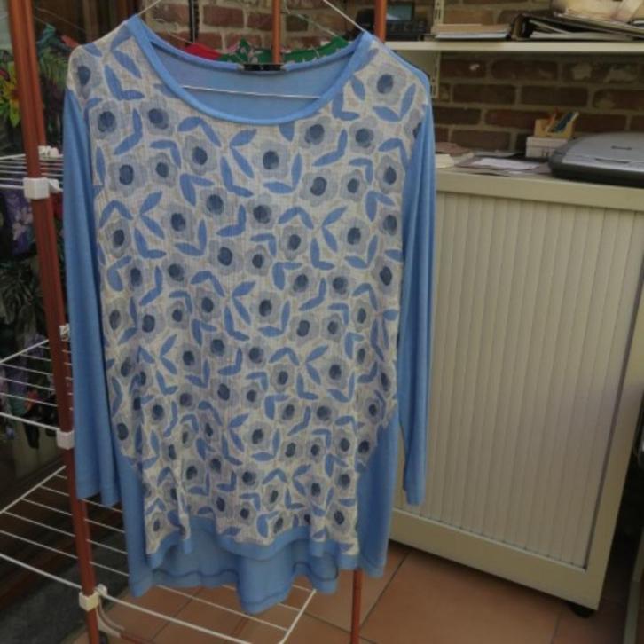 Blouse nieuw blauw print Whyci mt 42 (it 46), Kleding | Dames, Blouses en Tunieken, Nieuw, Maat 42/44 (L), Blauw, Verzenden