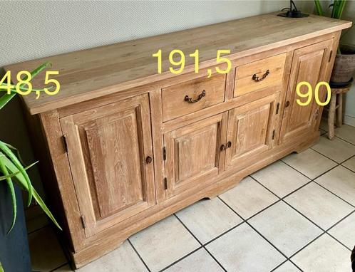 Volledige eetkamer in massieve teak, Huis en Inrichting, Complete eetkamers, Gebruikt, 6 tot 8 stoelen, Ophalen